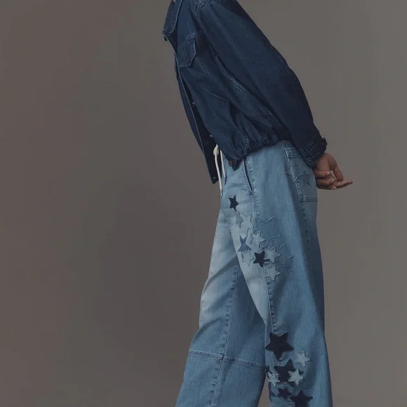 Pilcro Denim Star-Patterned Flare Jeans - Picture 5 of 8